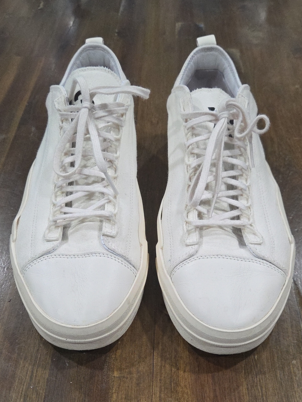 Y-3 Yuben Cream Canvas Low-Top Sneakers with Cream Sole